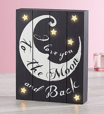 Love You To The Moon And Back LED Wall Art